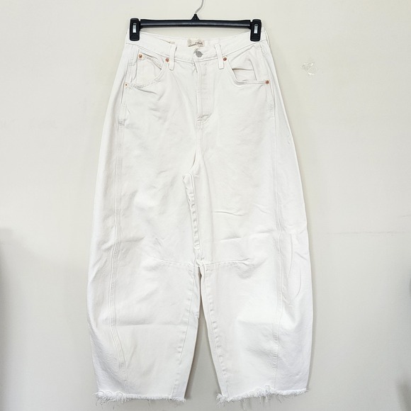 Universal Thread Denim - Universal Thread Womens High Rise Curved Leg White Jeans Barrel 6 Coastal Chic